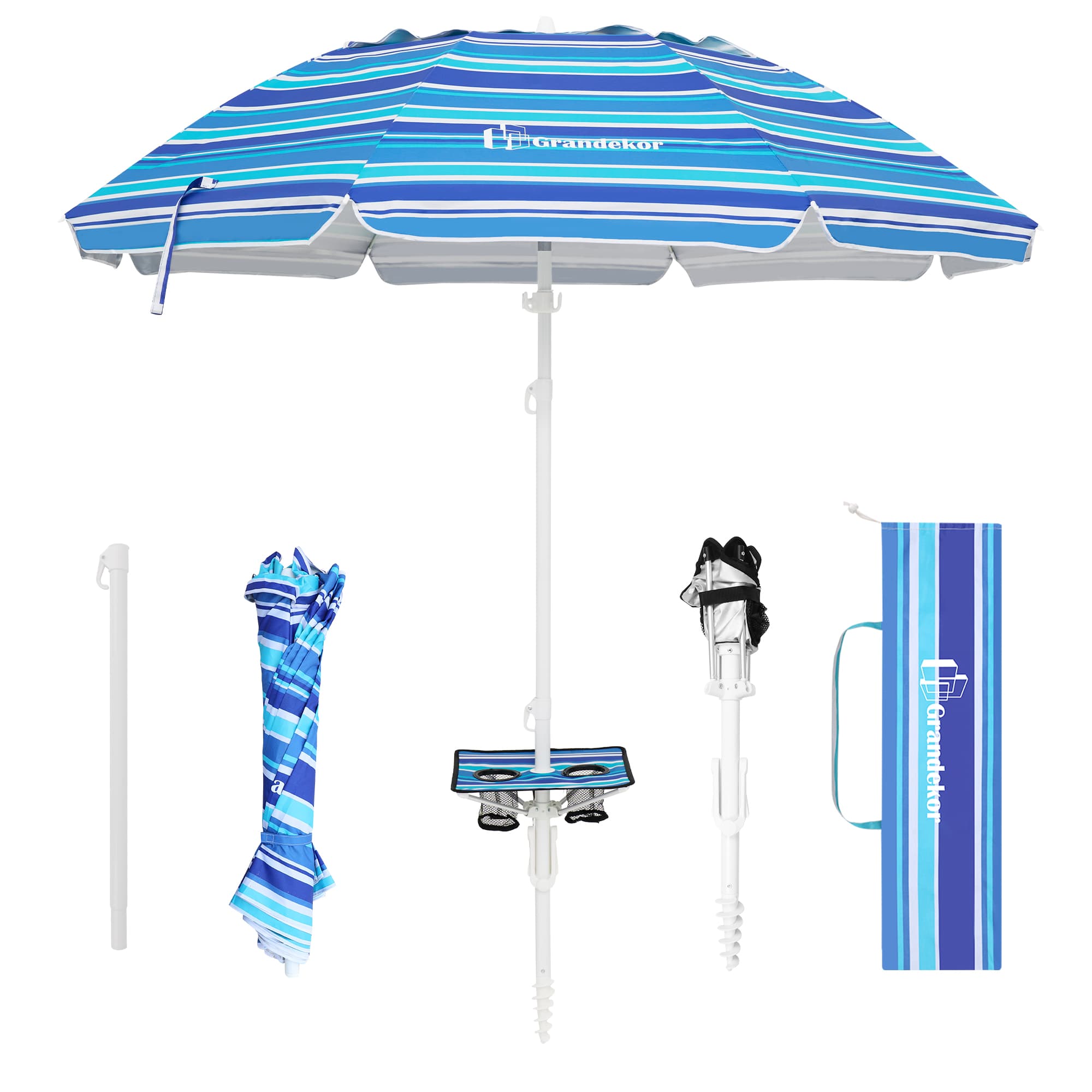 A beach umbrella carry bag makes transport effortless.
