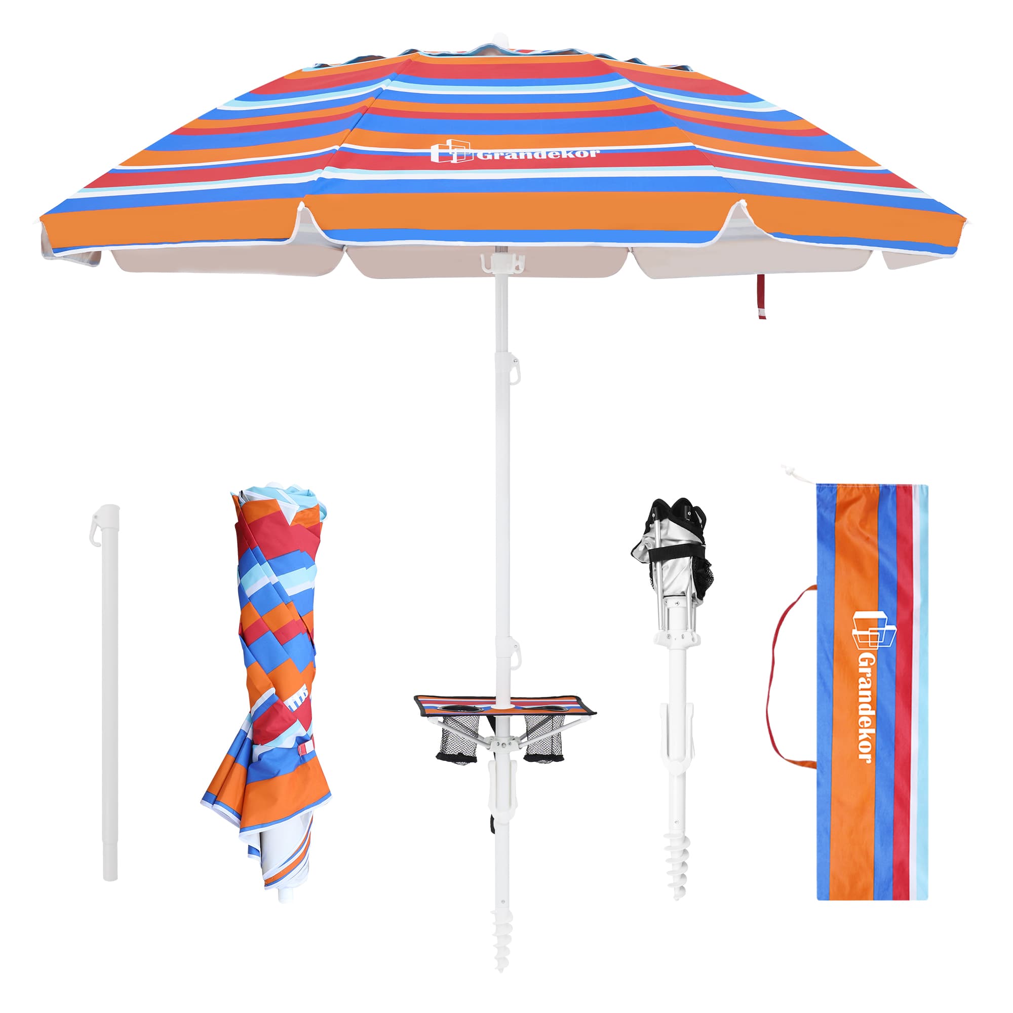 A beach umbrella carry bag makes transport effortless.