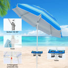 Beach umbrella hook provides a convenient spot to hang towels and bags.