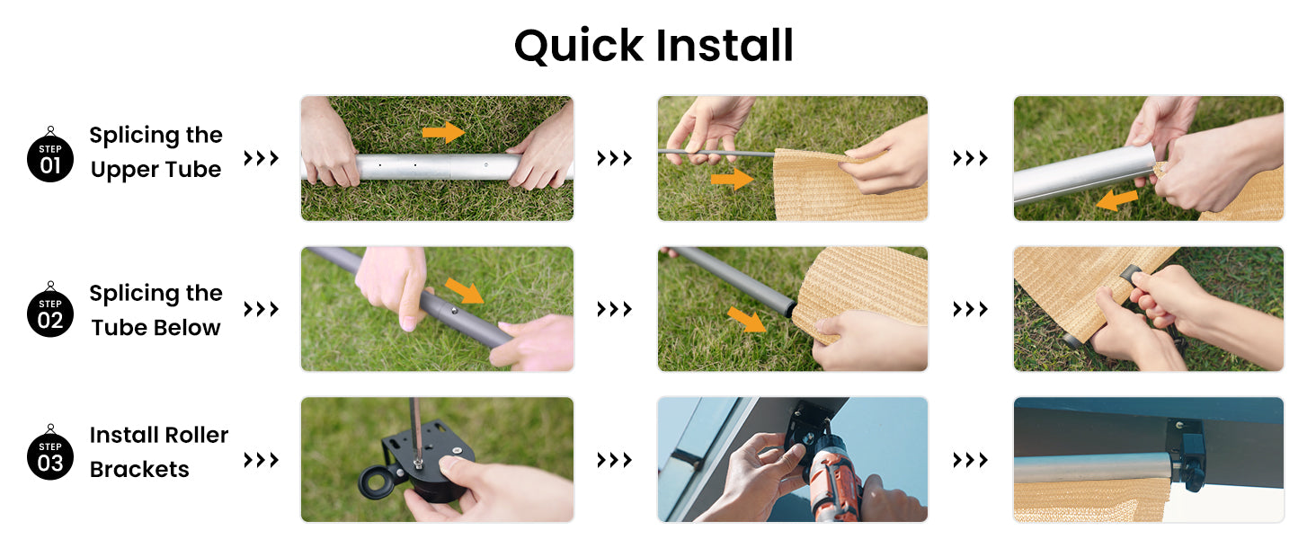 Our outdoor shade roller rolls up easily for adjustable coverage.