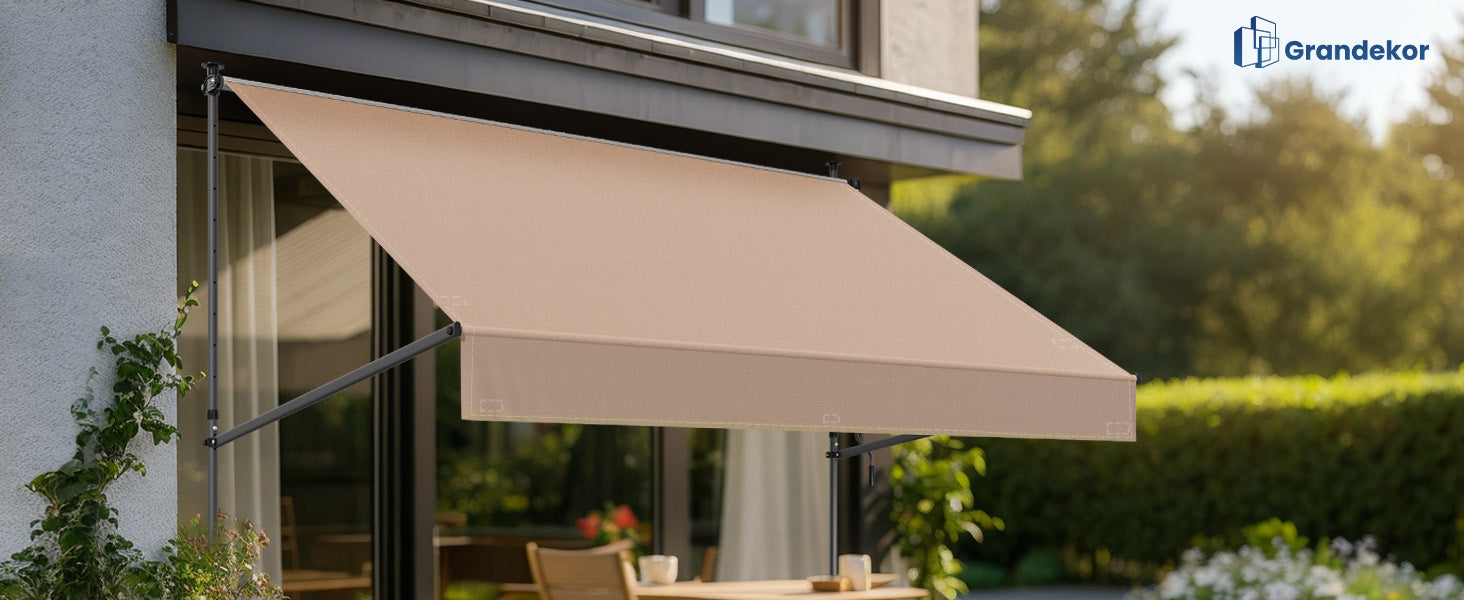 Exterior sun shade for house windows.