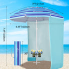 Grandekor 7 foot beach umbrella with shade cloth, hook, carry bag and stowable beverage table