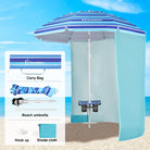 Grandekor beach umbrella packable with carry bag and shade cloth