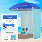 Grandekor beach umbrella packable with carry bag and shade cloth