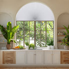 Transform your space with arch window shade blackout, blocking out light for a peaceful atmosphere.