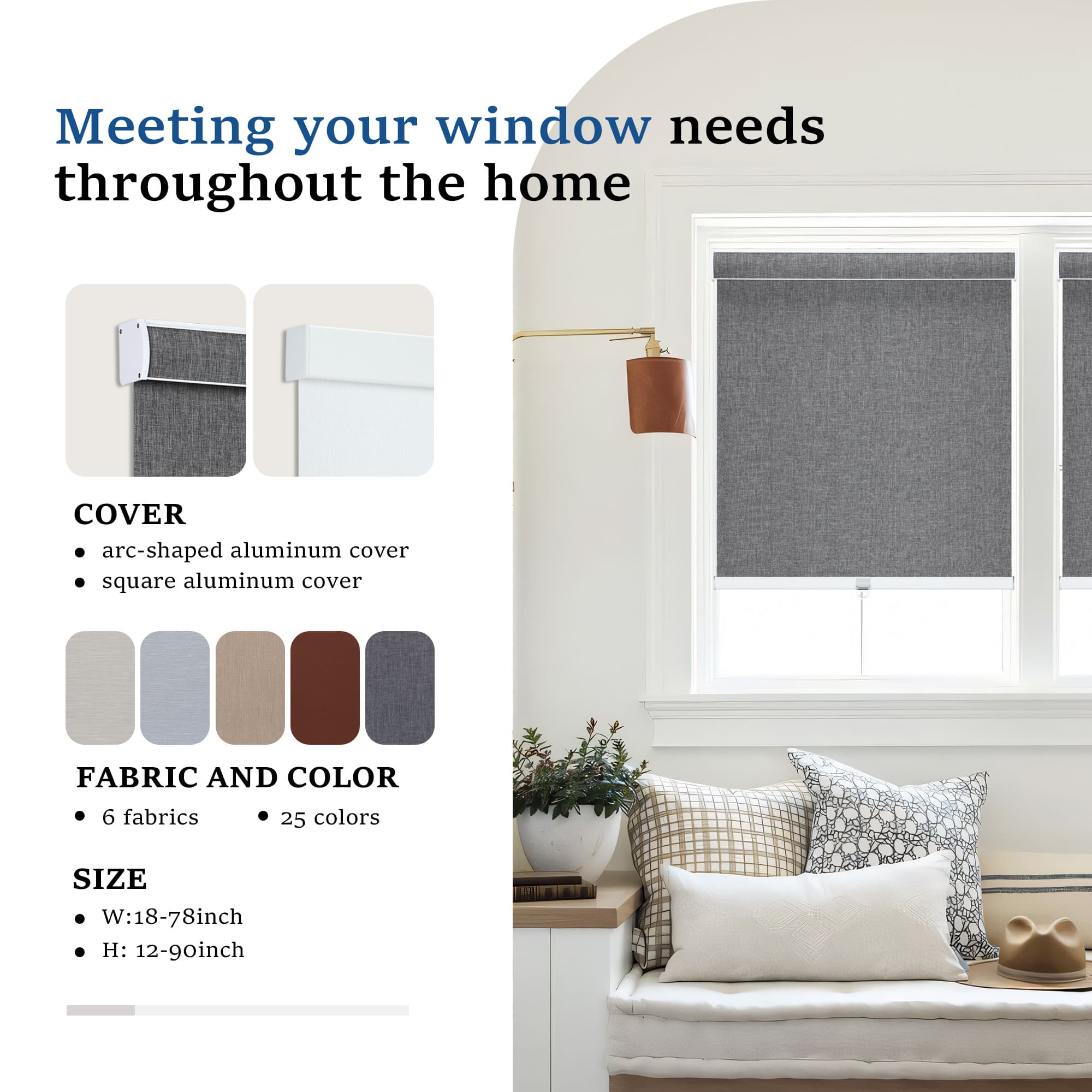 Get custom-sized window shades tailored to your unique window dimensions.