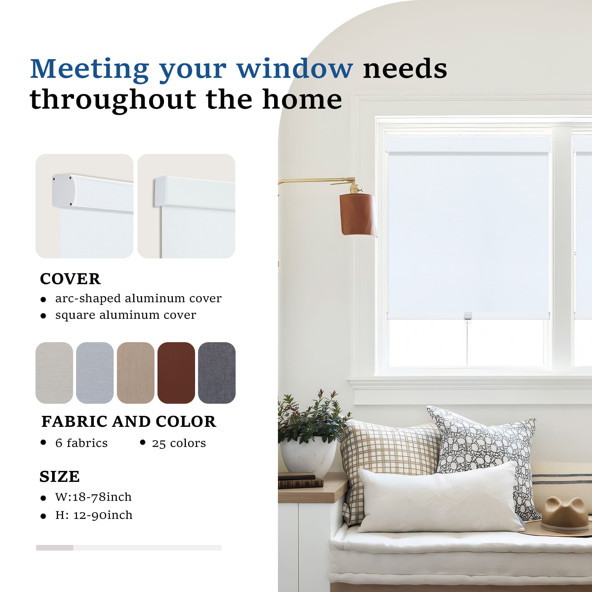 Get custom-sized window shades tailored to your unique window dimensions.