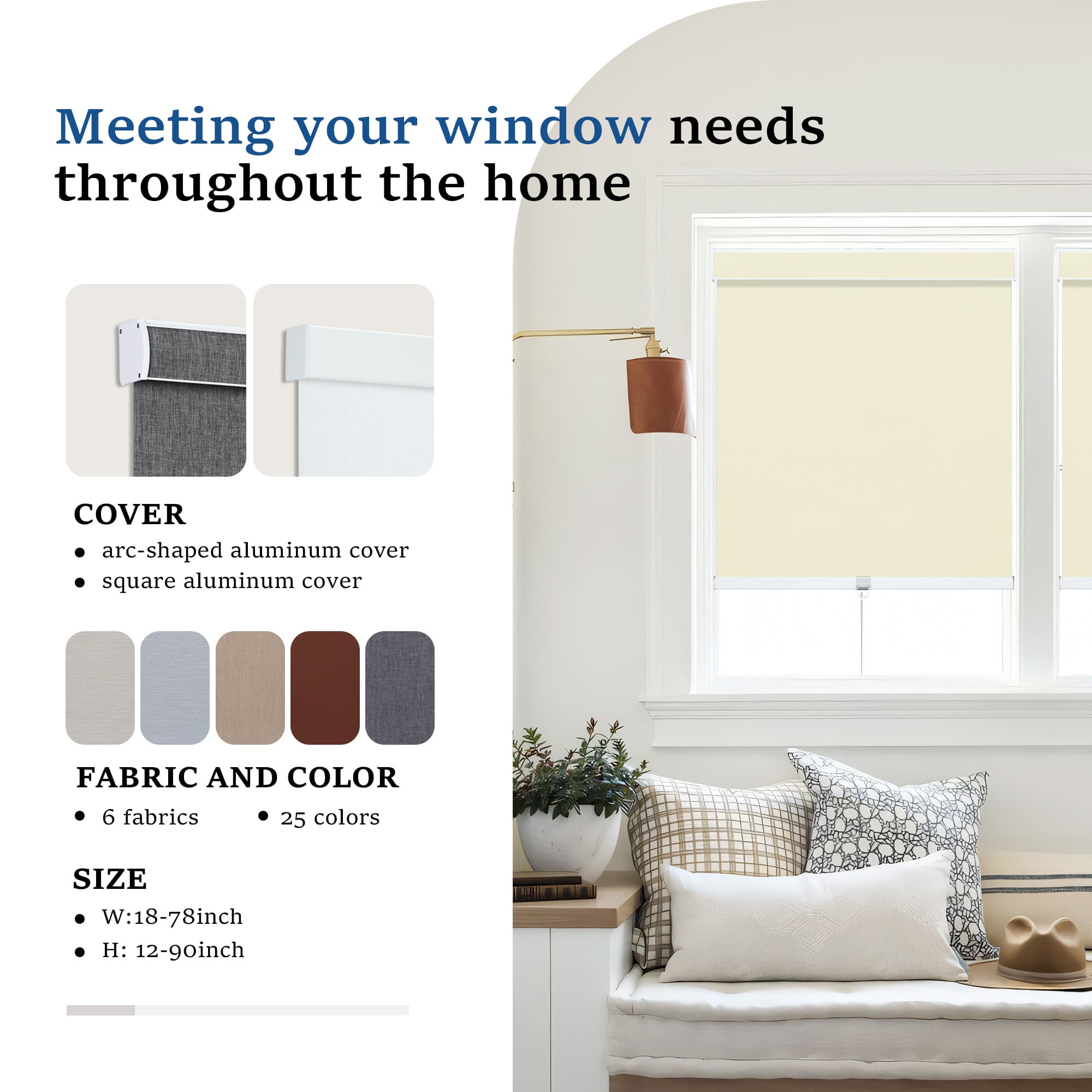 Get custom-sized window shades tailored to your unique window dimensions.