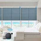 motorized light filtering honeycomb shades with alexa control