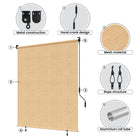 Large outdoor roller shades cover wide areas for maximum shade.