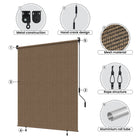 Large outdoor roller shades cover wide areas for maximum shade.