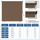 Large outdoor roller shades cover wide areas for maximum shade.