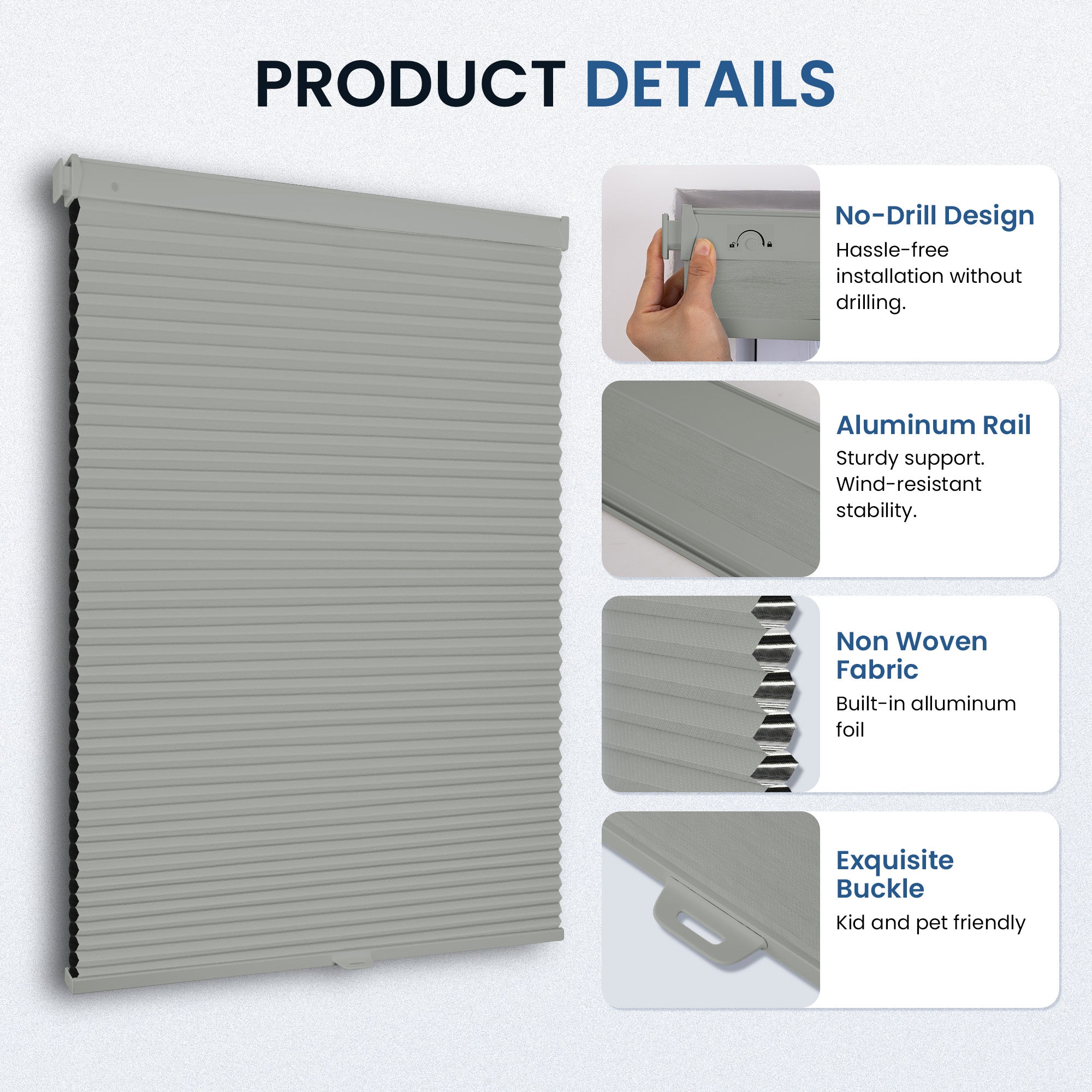 Water-resistant no-drill blinds ideal for bathroom humidity and privacy.