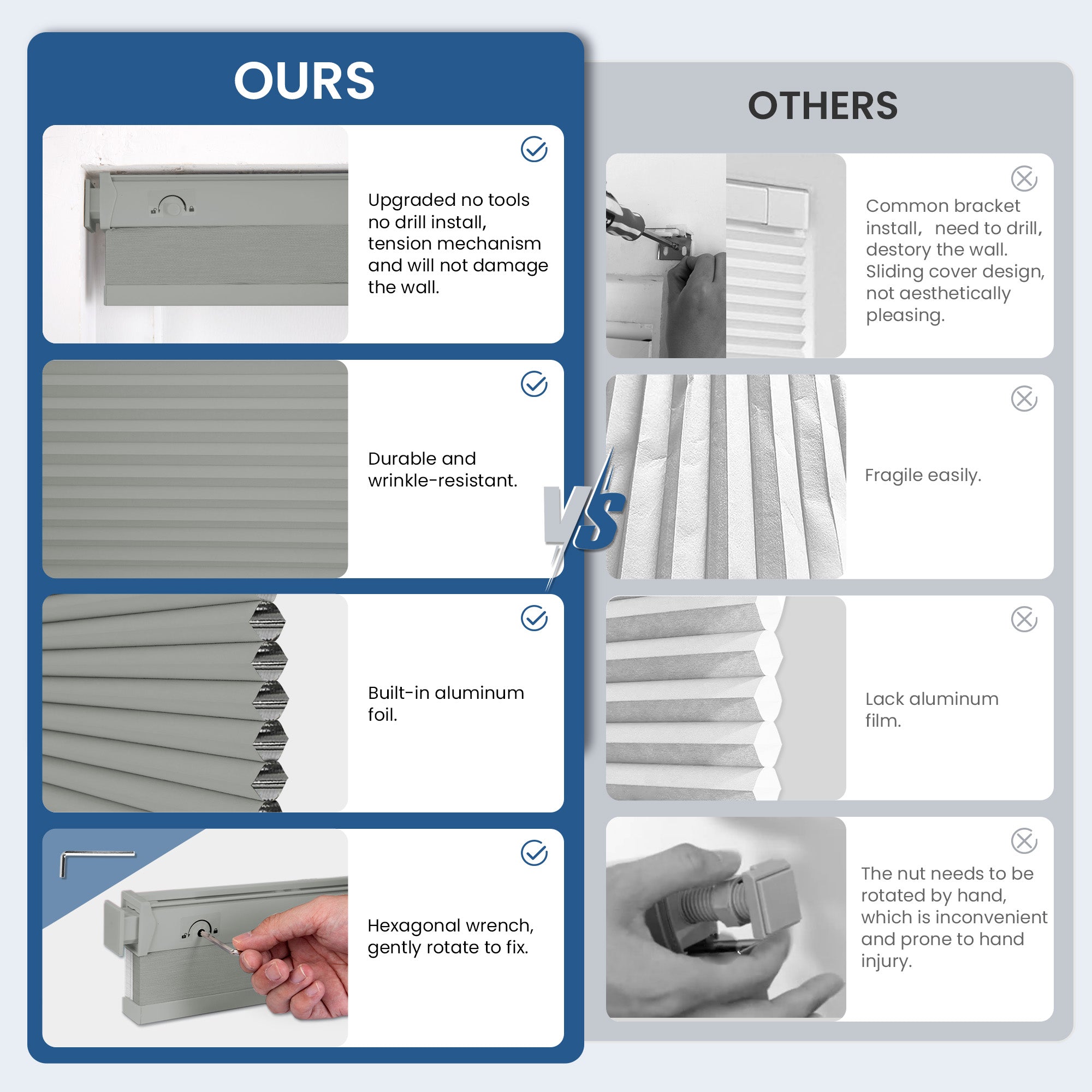 Simple, hassle-free window shades installation anyone can do.