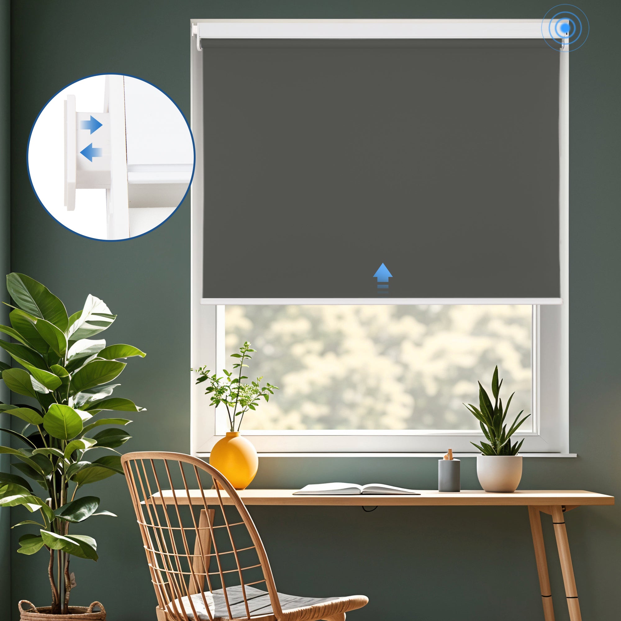Stylish no-drill roller blinds for easy installation and light control.