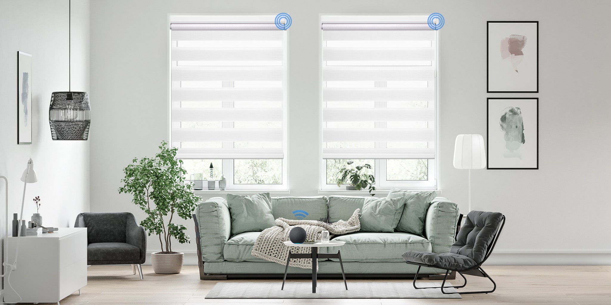 Custom Motorized Zebra Shades