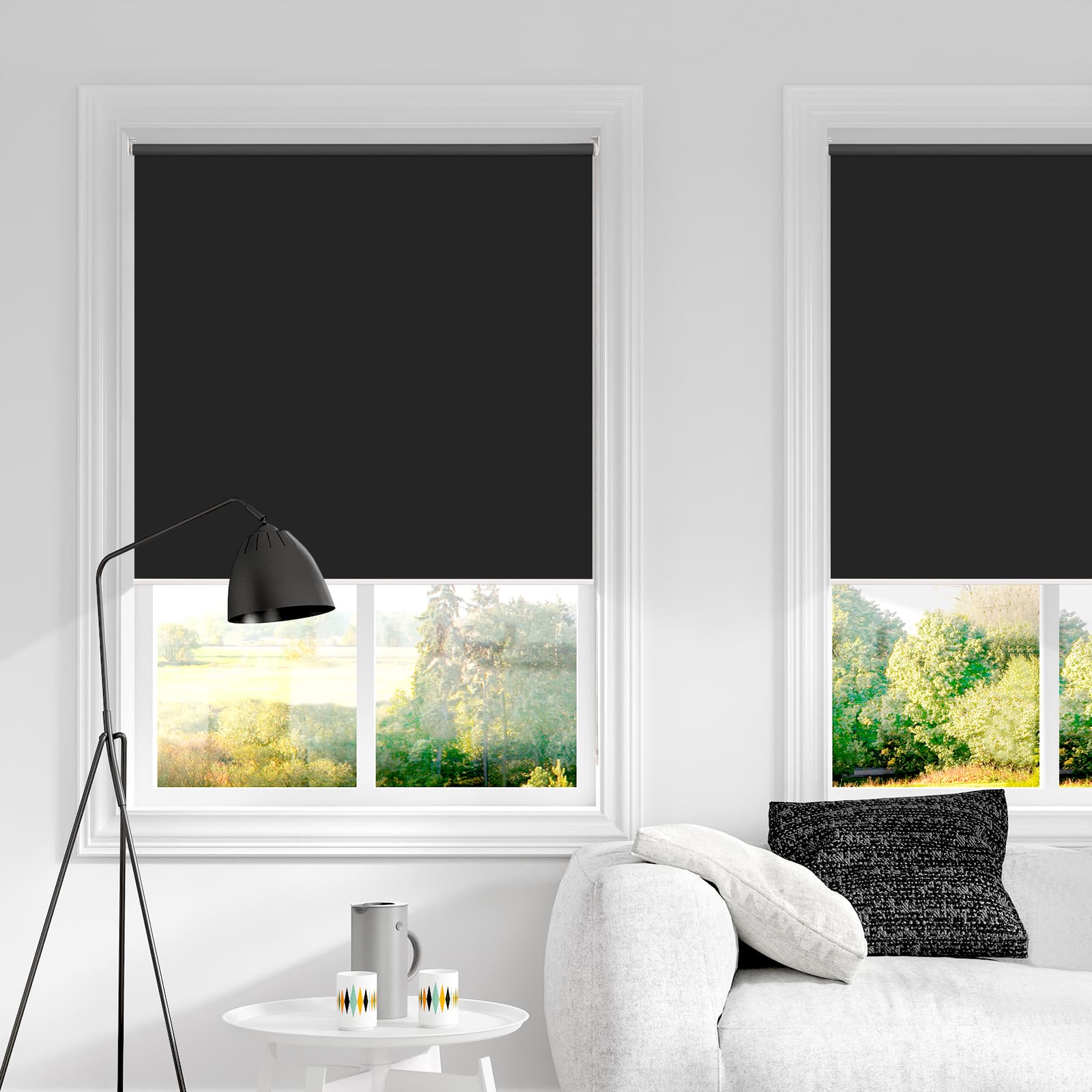 blackout roller shades with chain 