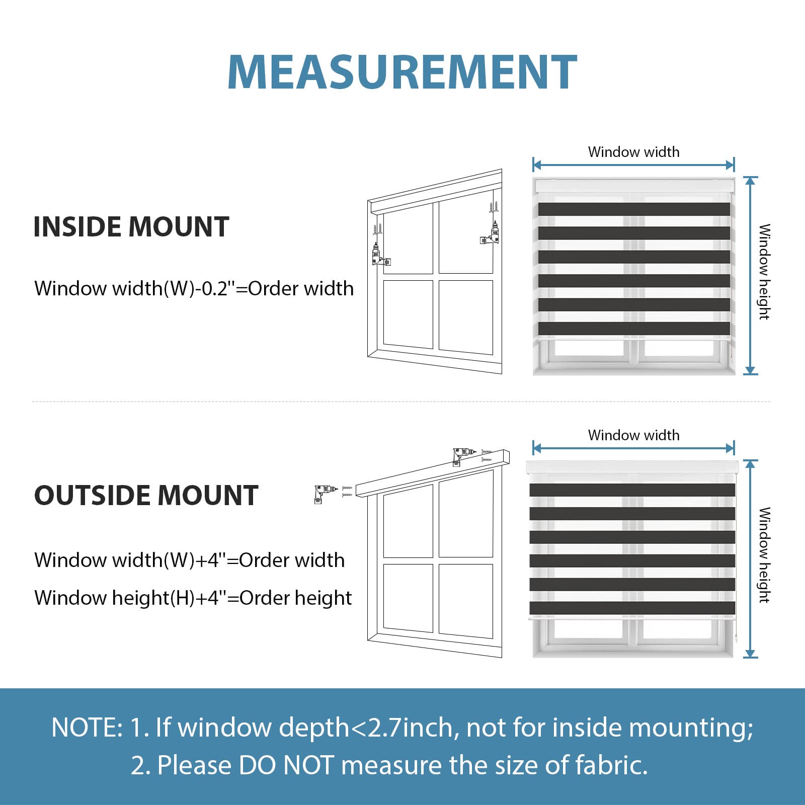 cassette corded zebra blinds black measurement
