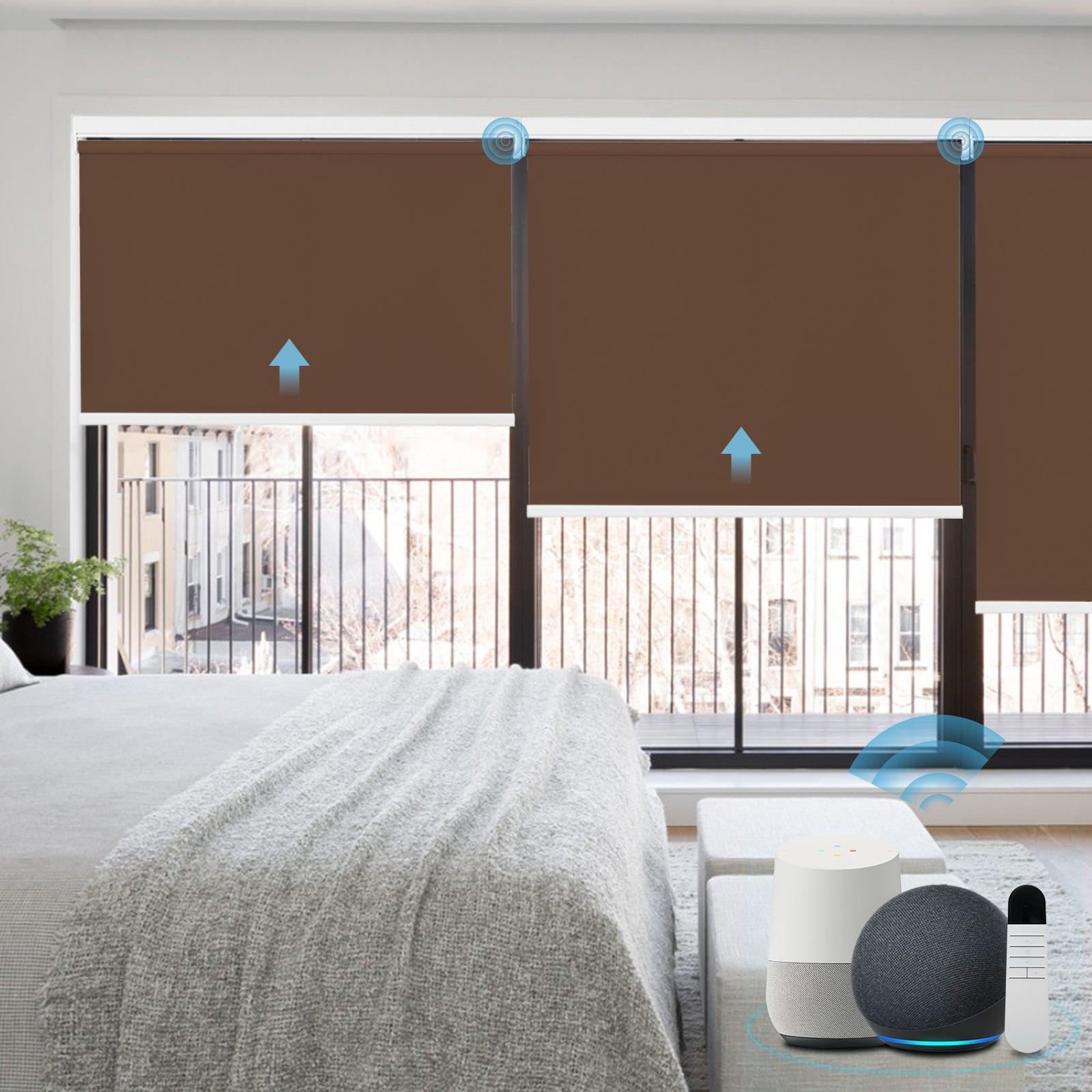 living room roller blinds with motorized control