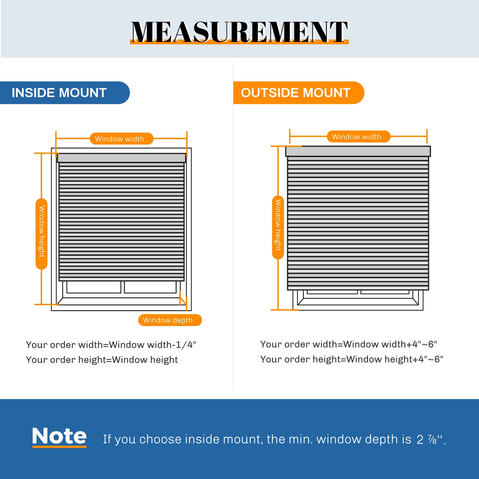 cellular shades outside mount and inside mount measurement
