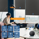 light filtering motorized bottom up roller shades