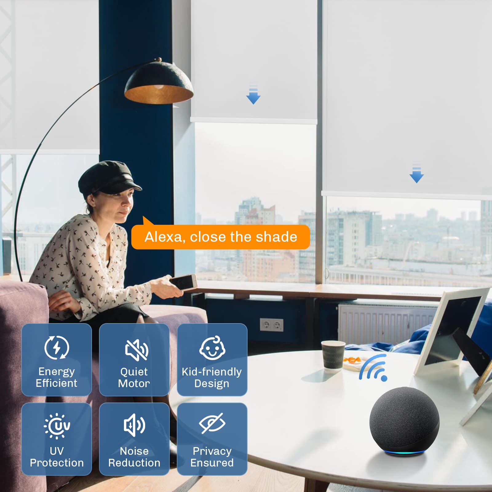 light filtering motorized bottom up roller shades