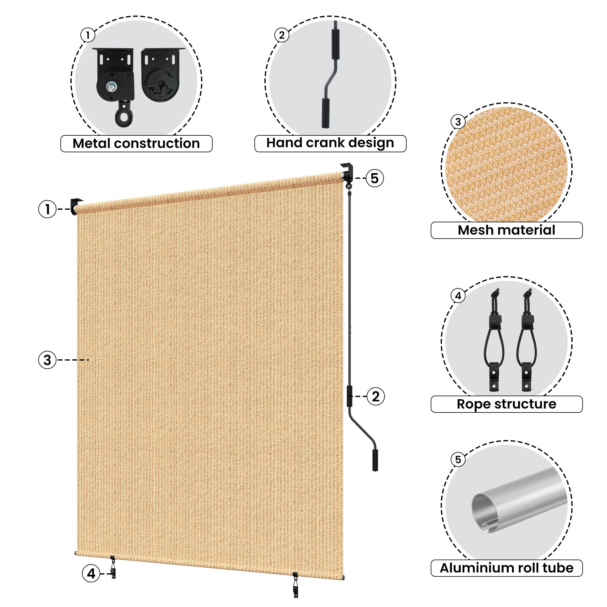 Hand Crank | Outdoor | Roller Shade – Grandekor